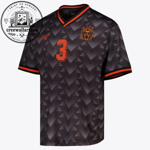 Football Jerseys | Black Orange Geometric Pattern Unisex Sports Jersey