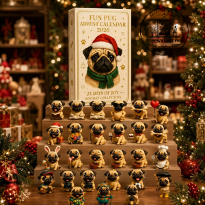 Pug Christmas Advent Calendar – Personalized Dog Lover Holiday Countdown Gift