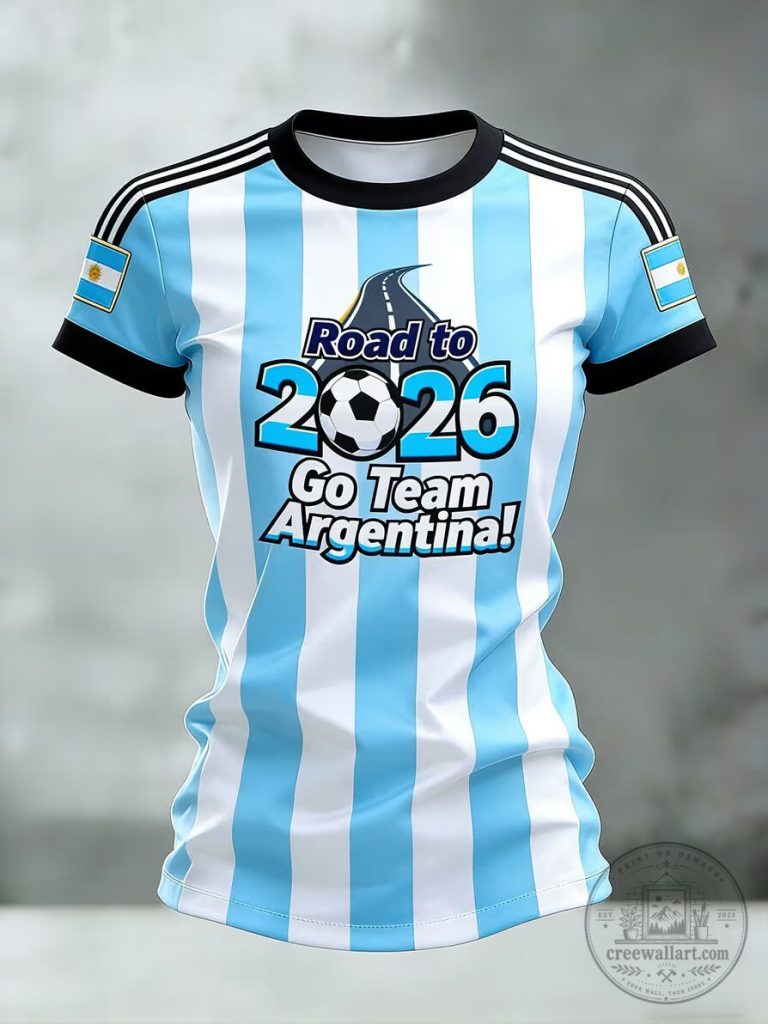 Argentina Football Fan Road to 2026 Go Team Argentina Women's Jersey 14 Argentina Football Fan Road to 2026 Go Team Argentina Women's Jersey