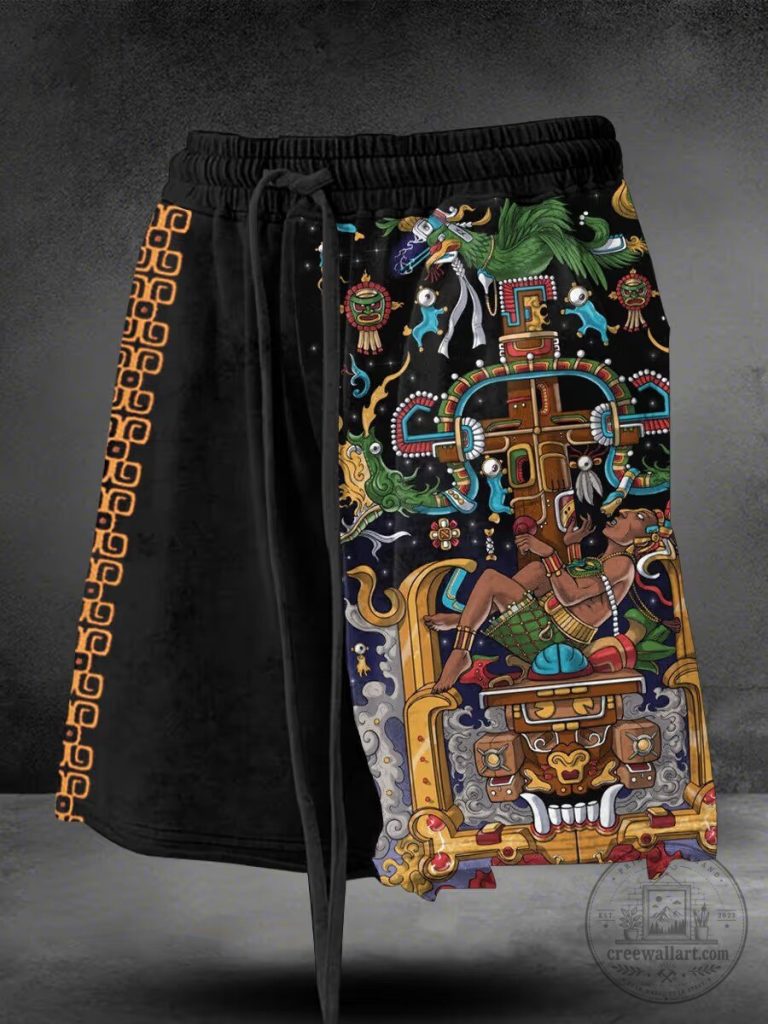 Ancient Aztec Mythology God Quetzalcoatl Warrior Art Men's Shorts 11 Ancient Aztec Mythology God Quetzalcoatl Warrior Art Men's Shorts