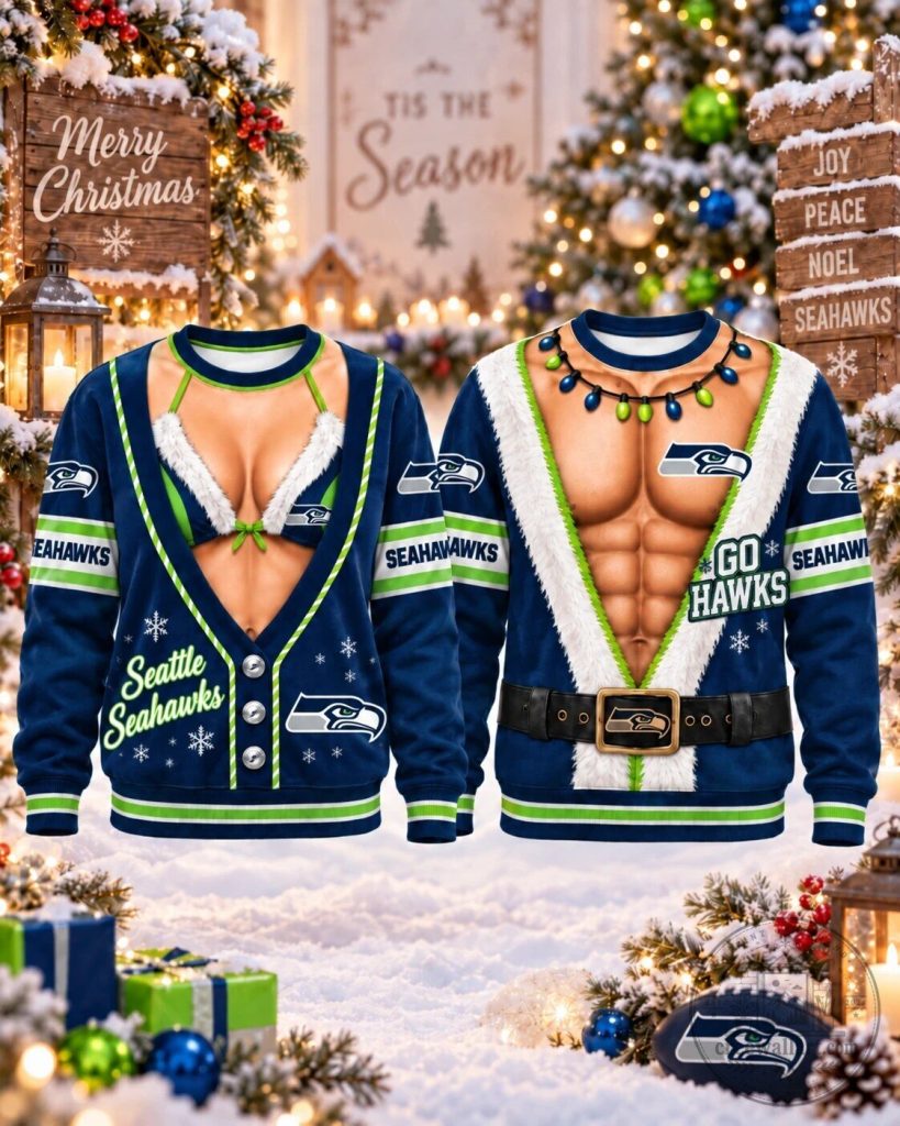 Seattle Seahawks Christmas Holiday Ugly Sweater Sweatshirt 4 Seattle Seahawks Christmas Holiday Ugly Sweater Sweatshirt