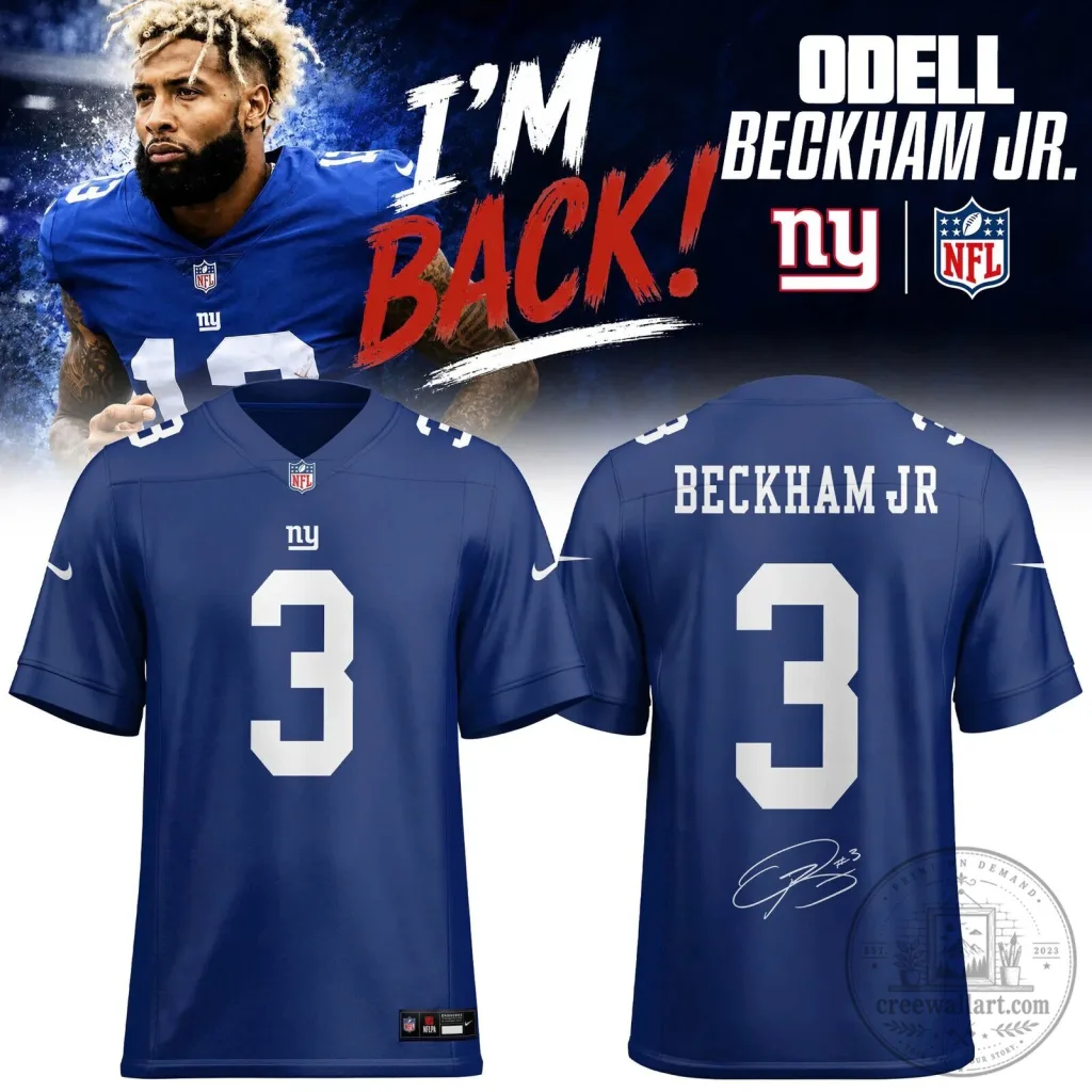 Odell Beckham Junior New York Giants Royal Blue Football Jersey