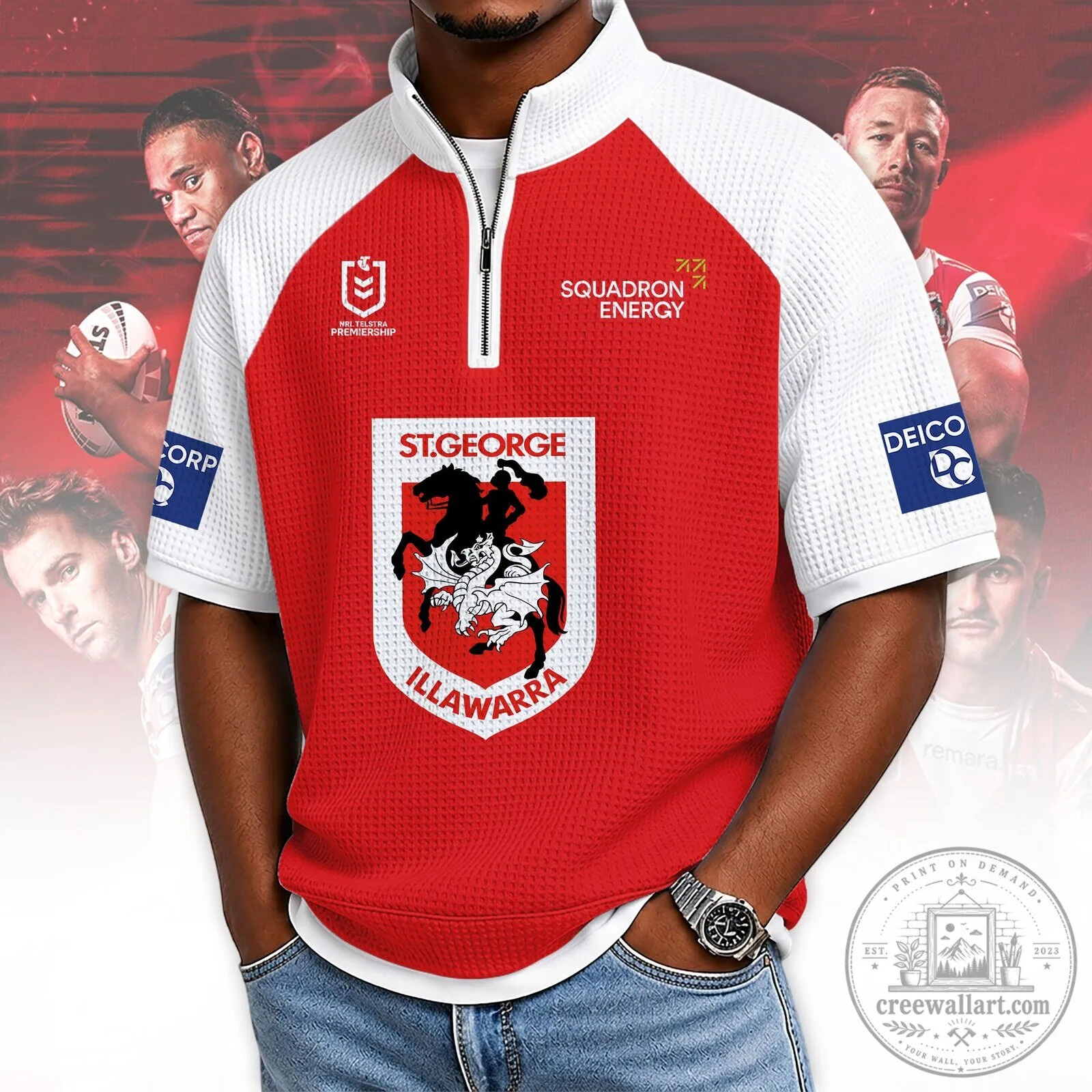 St George Illawarra Dragons Rugby League NRL Premiership Polo Shirt