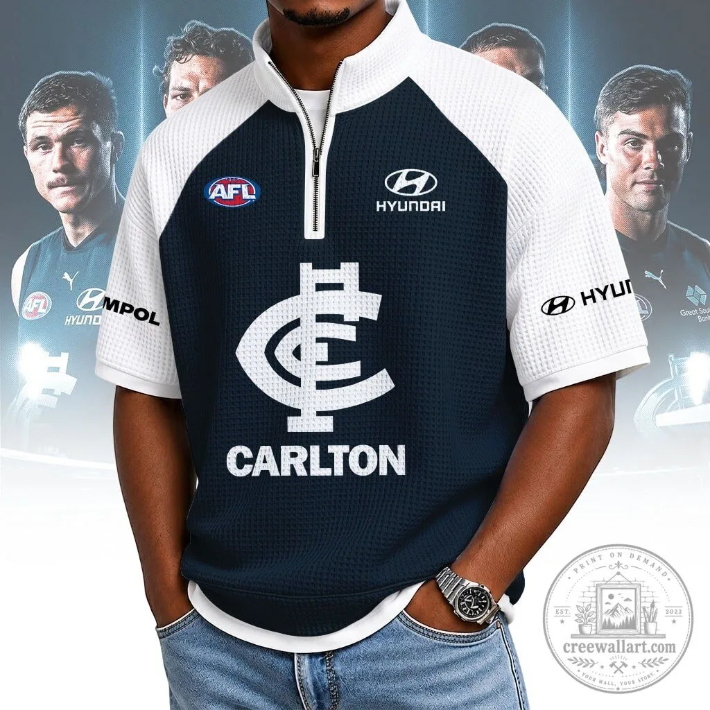 Carlton Blues Australian Football League Quarter Zip Polo Shirt