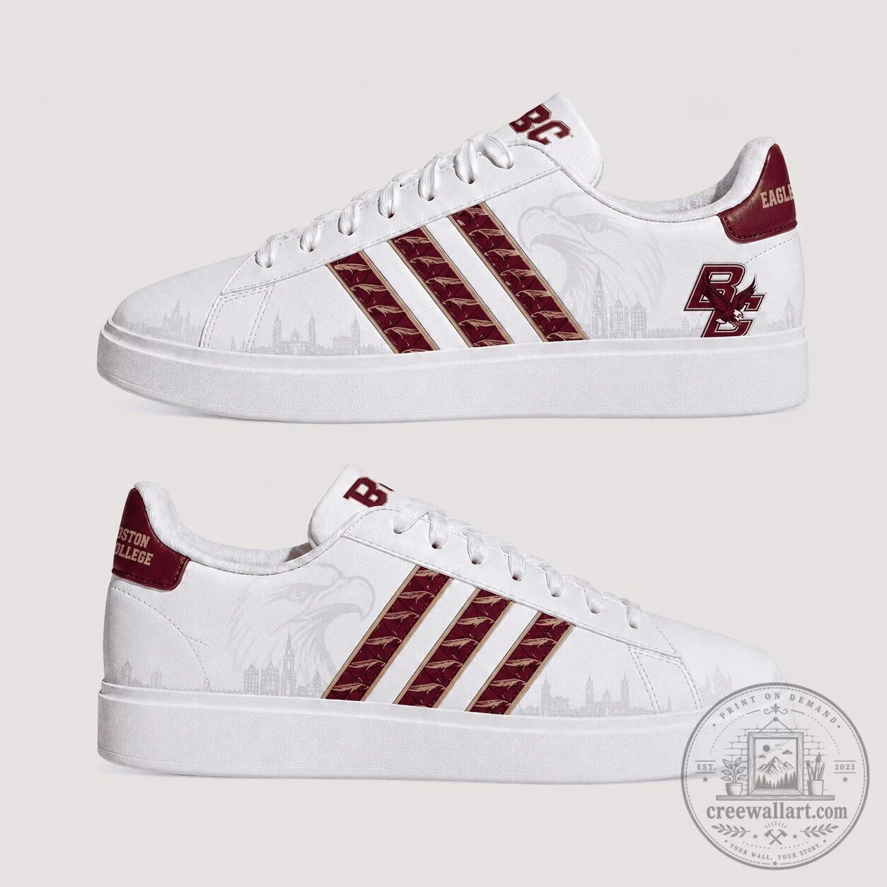 Boston College Eagles NCAA Team Logo Custom Sneakers