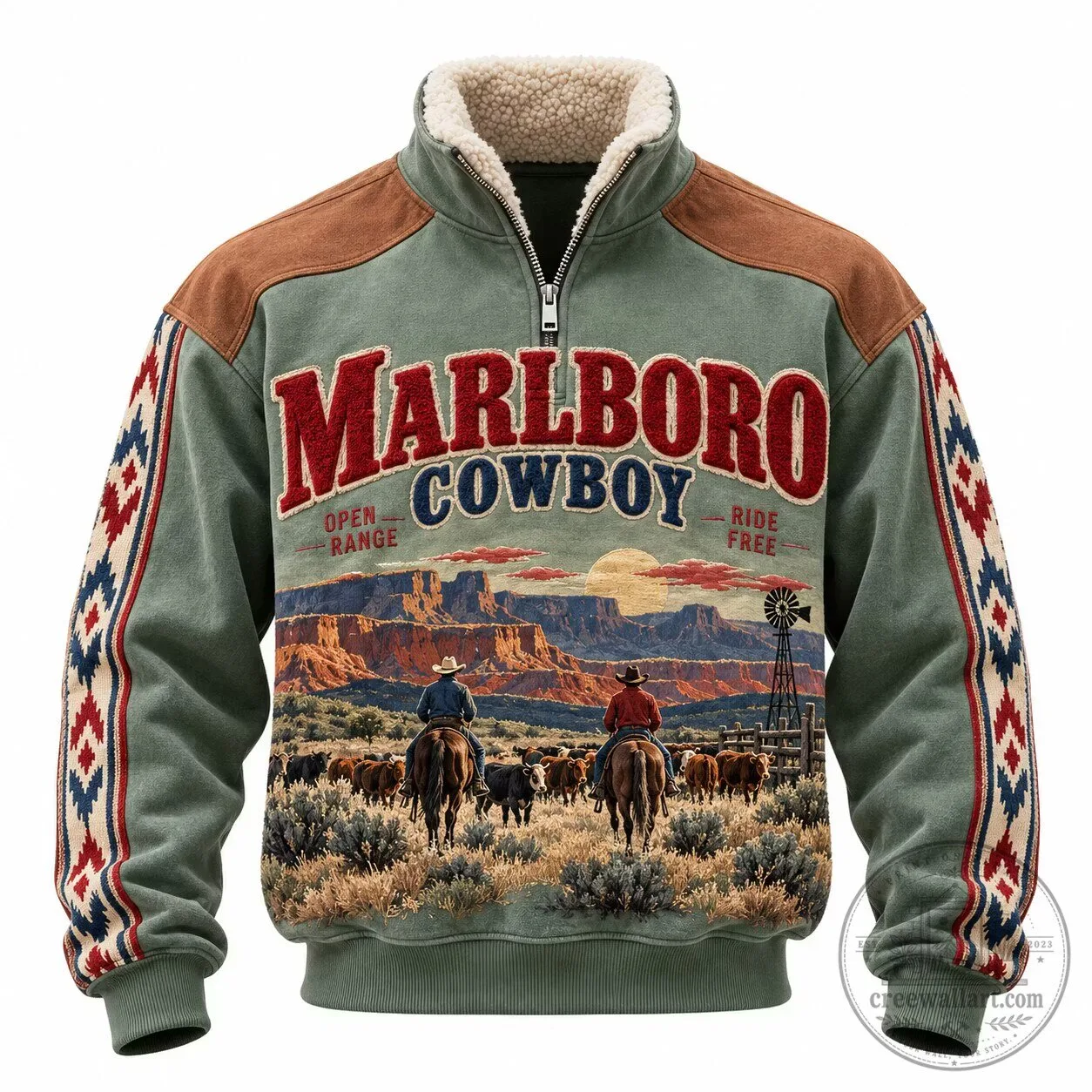 Marlboro Cowboy Open Range Ride Free Western Landscape Sweatshirt