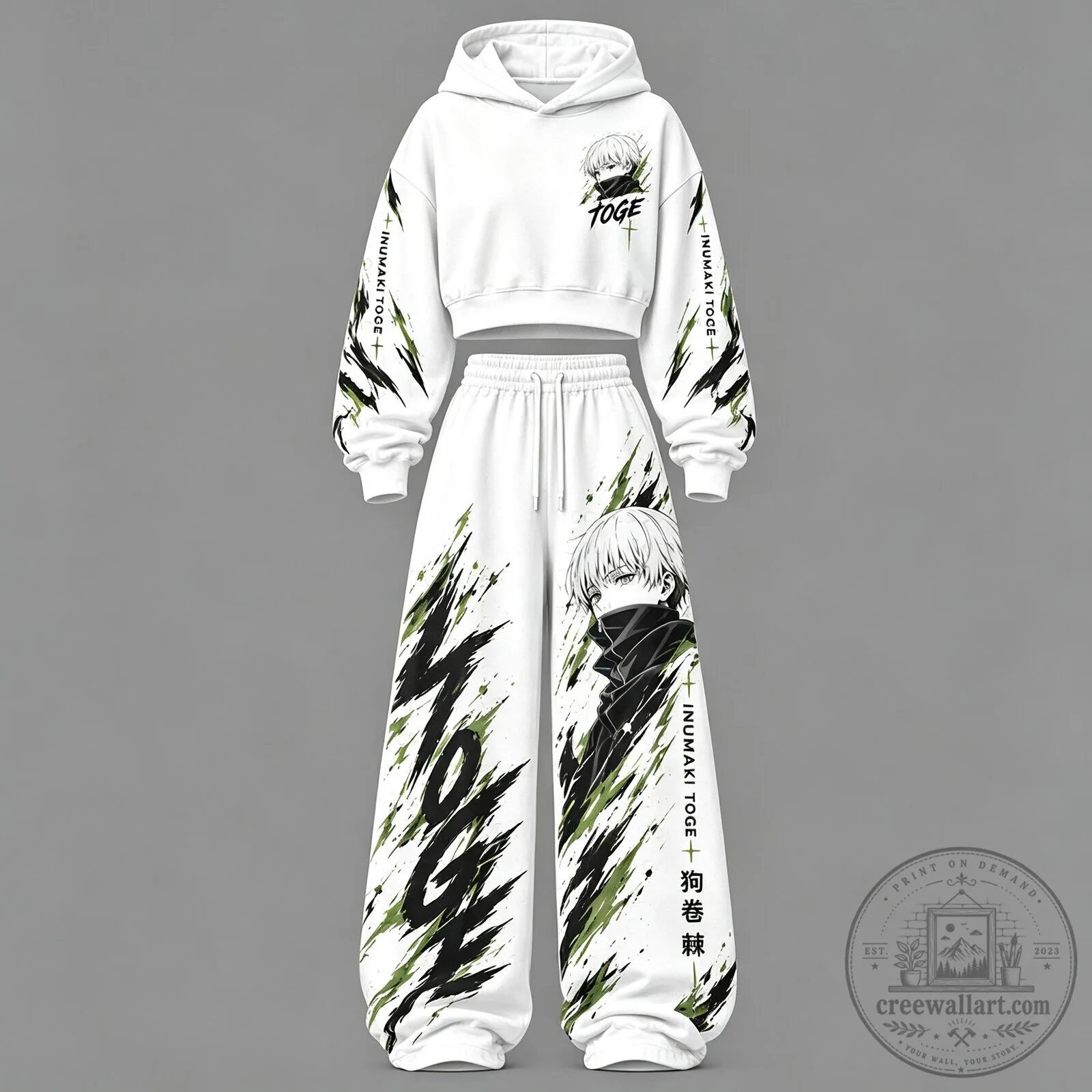 Jujutsu Kaisen Toge Inumaki Anime Cropped Hoodie and Jogger Pants Set