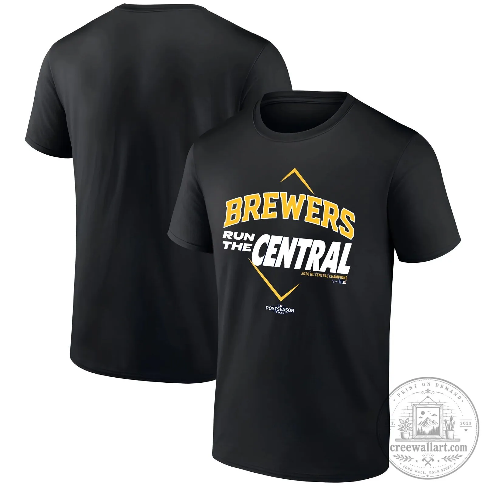 Milwaukee Brewers 2026 National League Central Division Champions Black T-Shirt