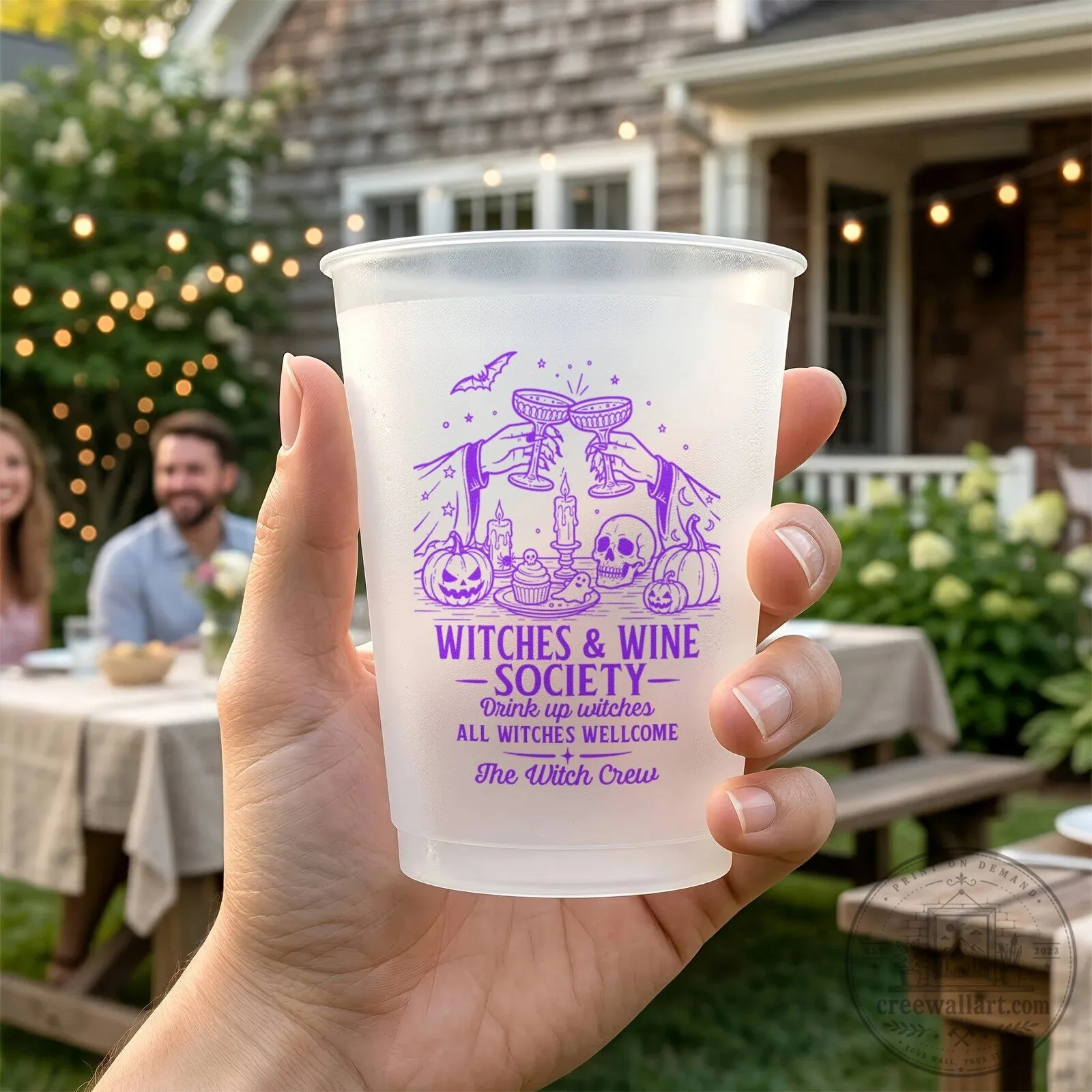 Witches and Wine Society Halloween Frosted Cups for Spooky Season Parties 6 Witches and Wine Society Halloween Frosted Cups for Spooky Season Parties