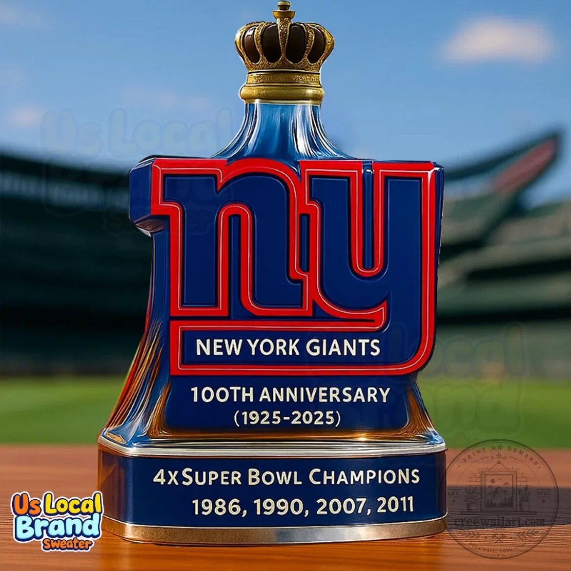 New York Giants 100th Anniversary Super Bowl Champions Whiskey Decanter
