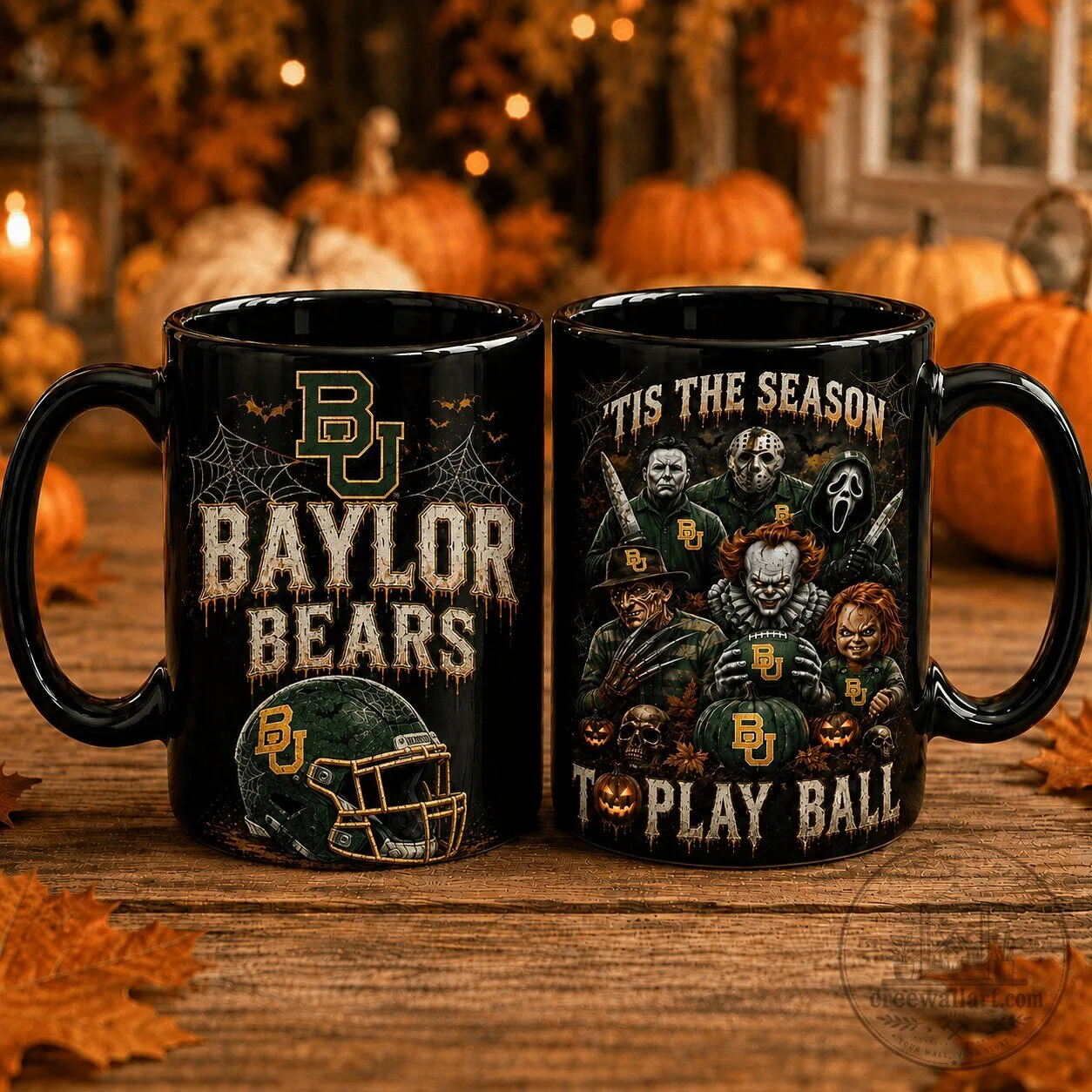 Baylor Bears Halloween Slasher Horror Movie Characters Football Mug