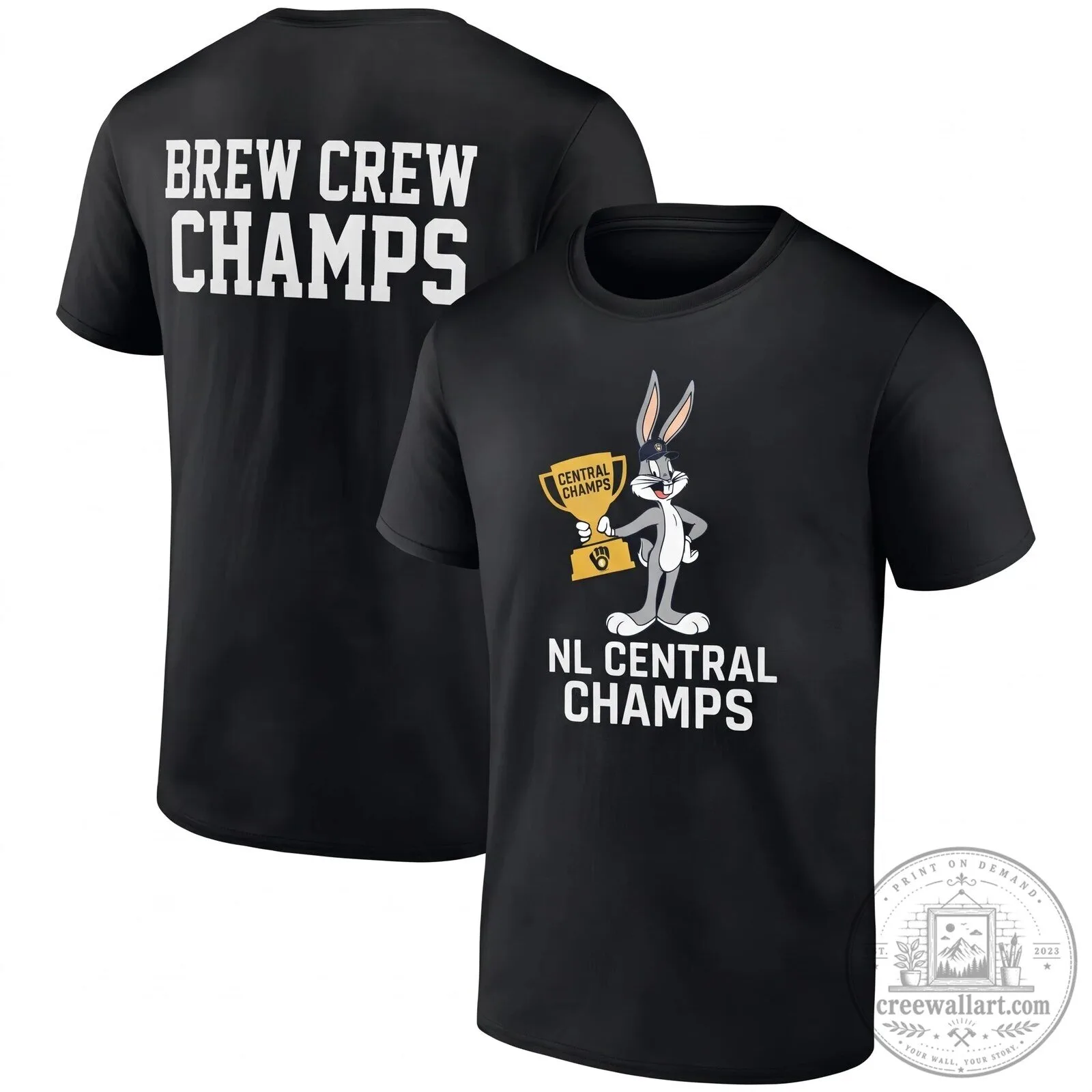 Milwaukee Brewers Looney Tunes Bugs Bunny NL Central Champs T-Shirt