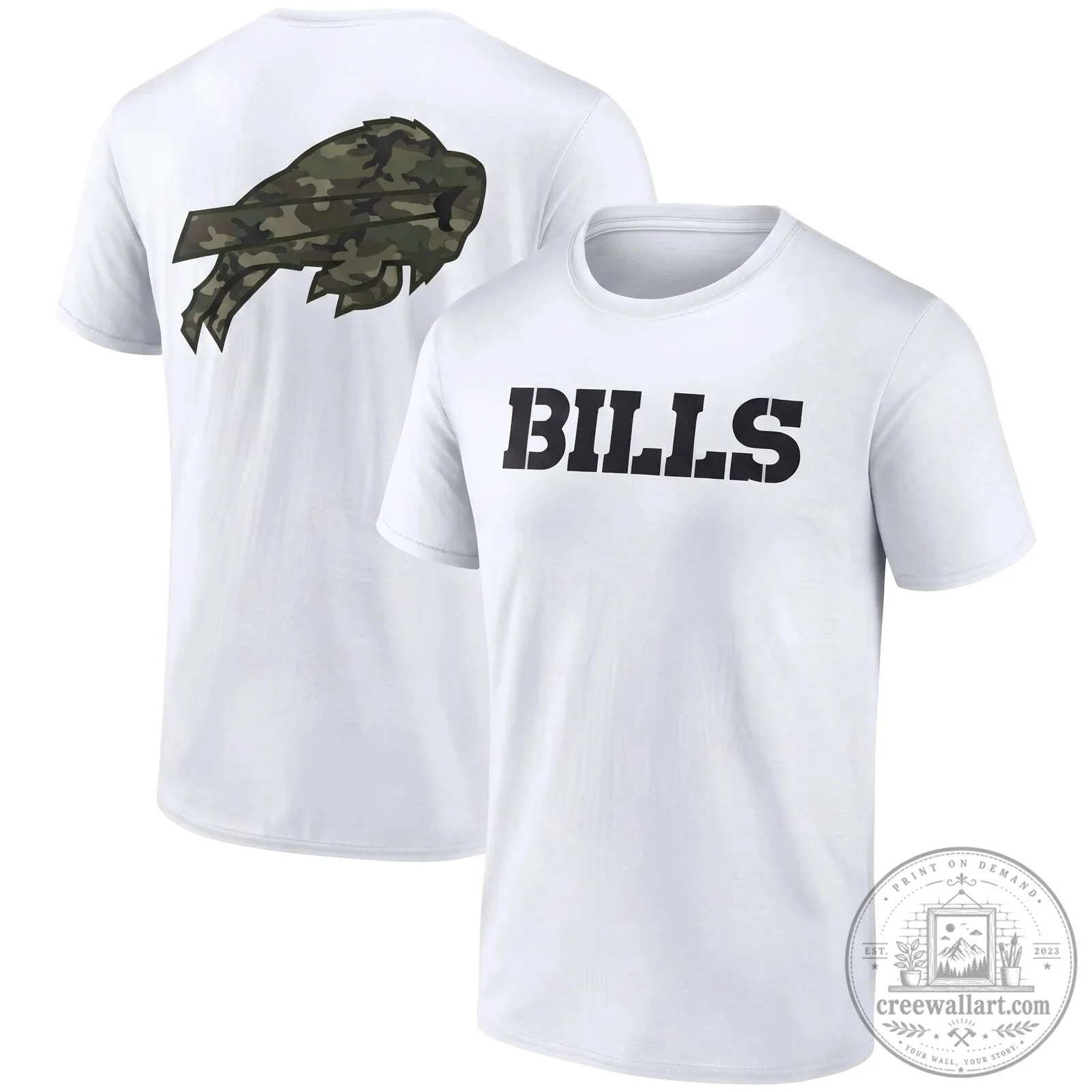 Buffalo Bills Salute To Service Camouflage Logo Military Green T-Shirt 10 Buffalo Bills Salute To Service Camouflage Logo Military Green T-Shirt
