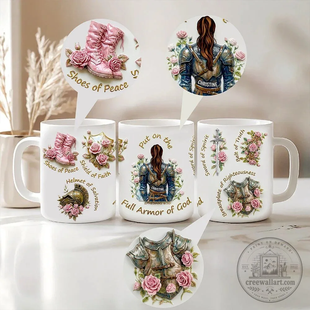 Full Armor of God Christian Woman Personalized Coffee Mug