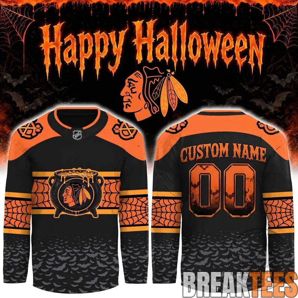 Chicago Blackhawks Halloween Day Custom Hockey Jersey