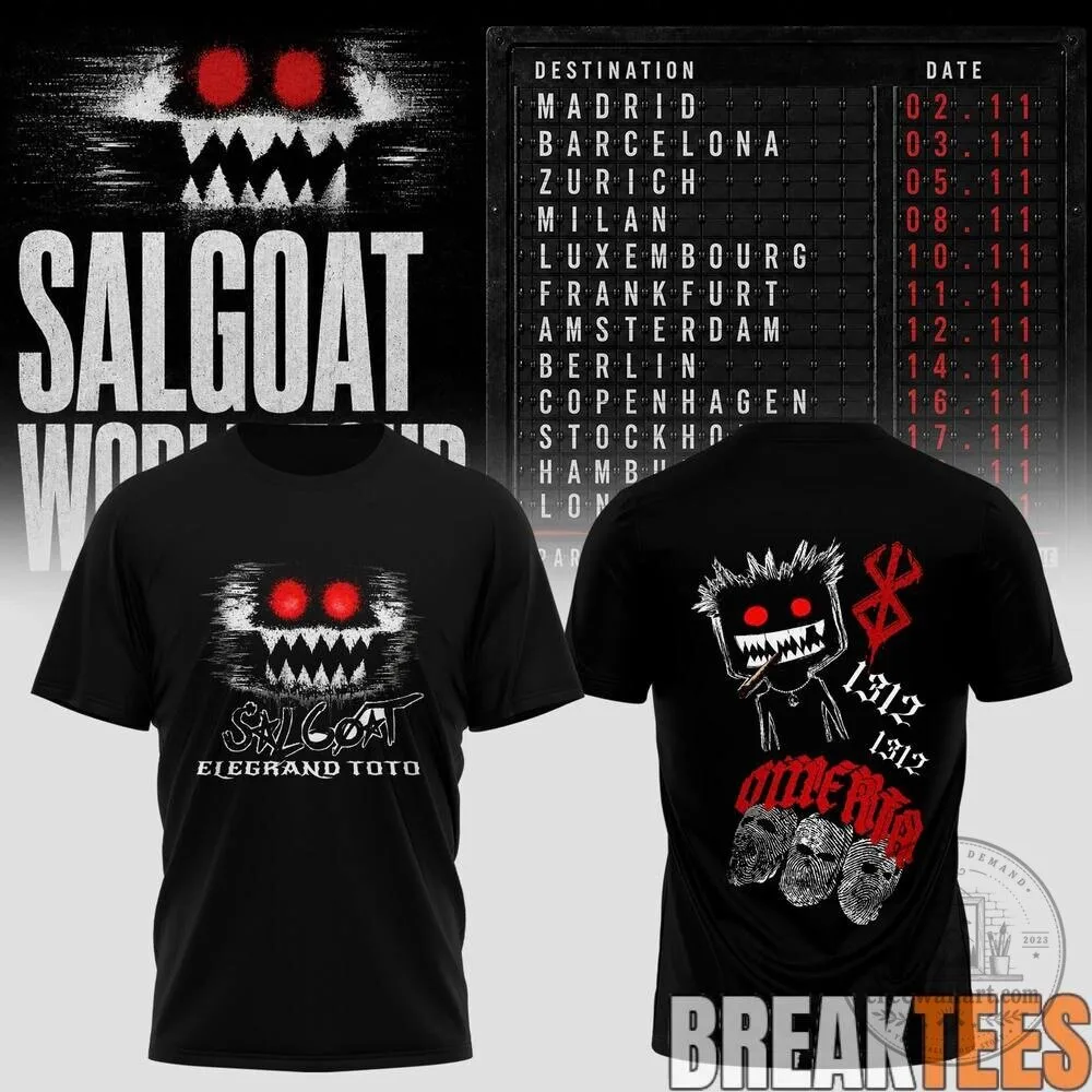 El Grande Toto Salgoat World Tour Concert Schedule Black T-Shirt