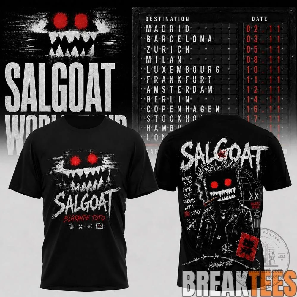 El Grande Toto Salgoat World Tour Concert Schedule Black T-Shirt 8 El Grande Toto Salgoat World Tour Concert Schedule Black T-Shirt