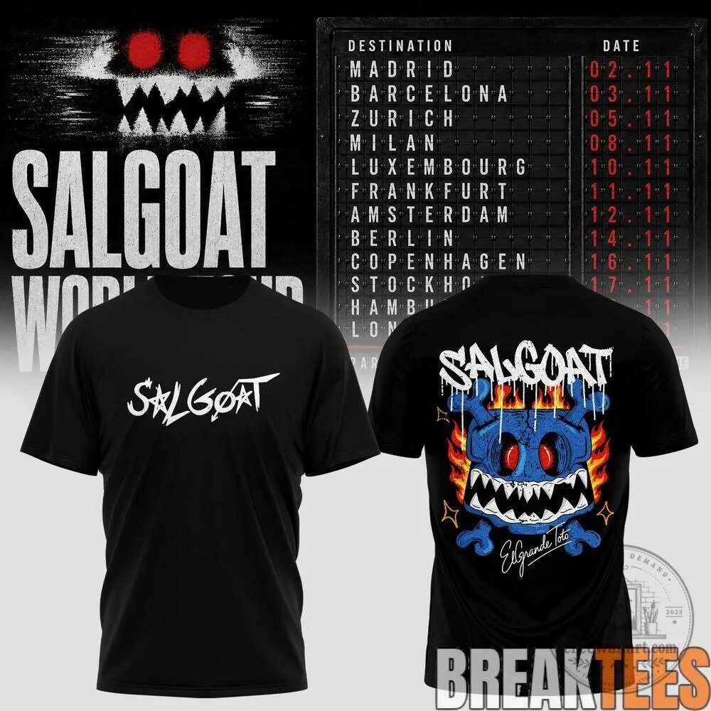 El Grande Toto Salgoat World Tour Concert Schedule Black T-Shirt 10 El Grande Toto Salgoat World Tour Concert Schedule Black T-Shirt