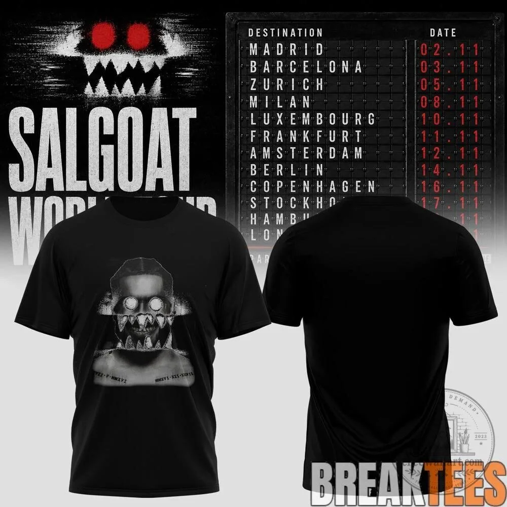 El Grande Toto Salgoat World Tour Concert Schedule Black T-Shirt 11 El Grande Toto Salgoat World Tour Concert Schedule Black T-Shirt