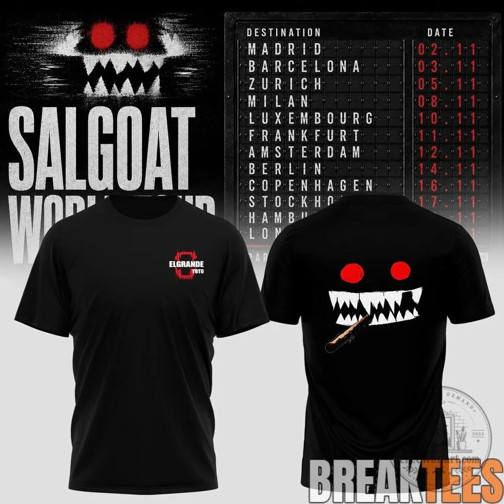 El Grande Toto Salgoat World Tour Concert Schedule Black T-Shirt 12 El Grande Toto Salgoat World Tour Concert Schedule Black T-Shirt