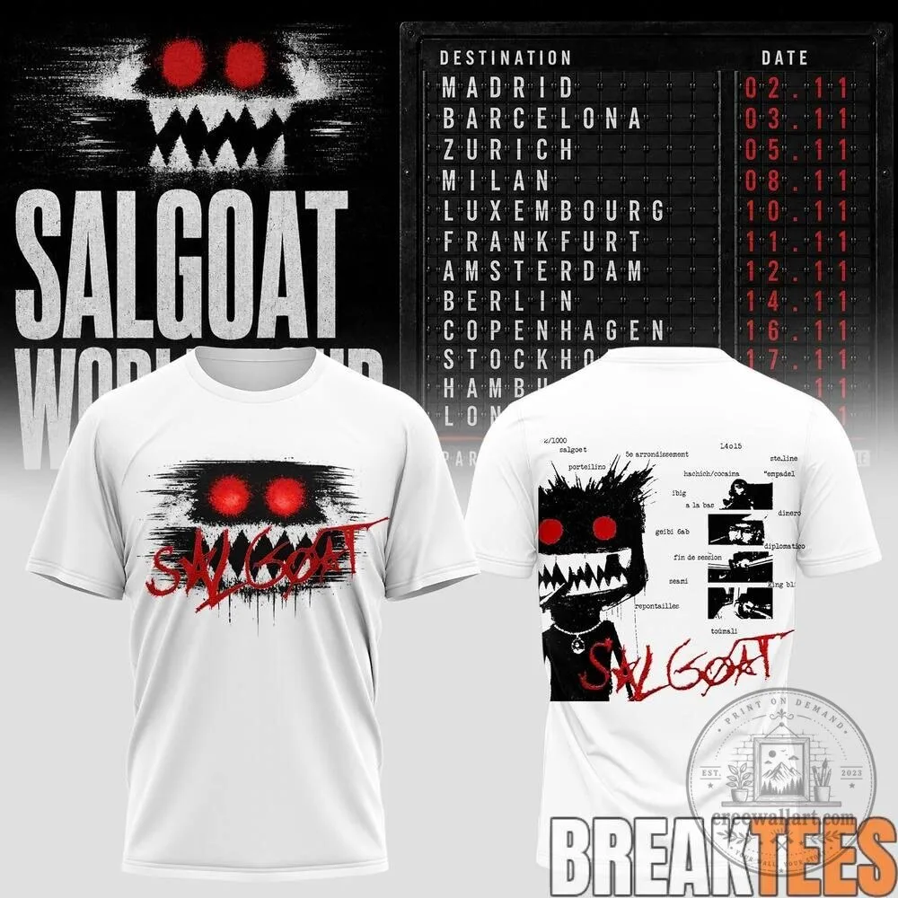 El Grande Toto Salgoat World Tour Concert Schedule Black T-Shirt 13 El Grande Toto Salgoat World Tour Concert Schedule Black T-Shirt