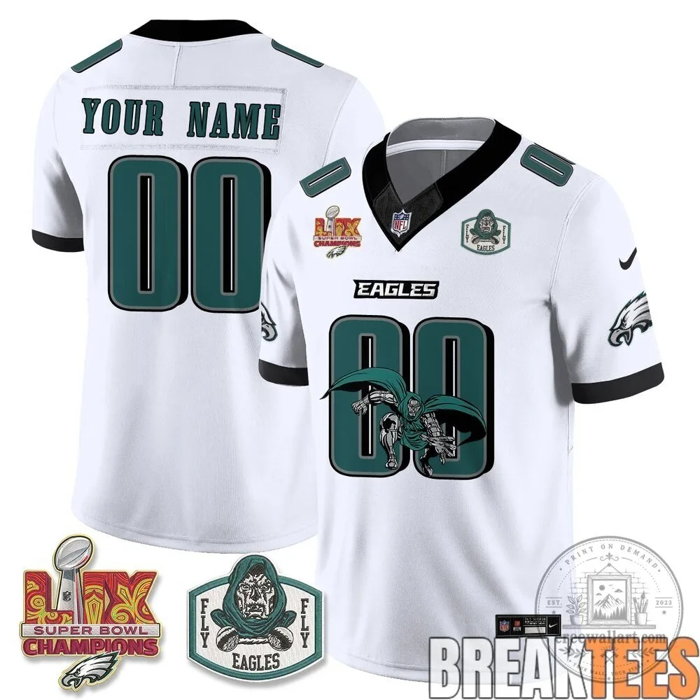 Philadelphia Eagles Doctor Doom Marvel Comics Football Jersey 4 Philadelphia Eagles Doctor Doom Marvel Comics Football Jersey