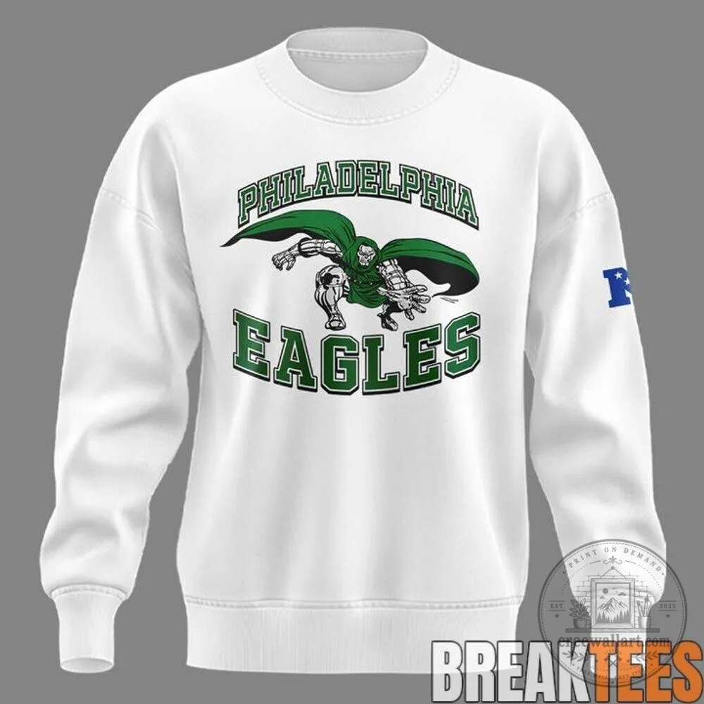 Philadelphia Eagles Doctor Doom Disney Fan Draft 2026 White Sweatshirt 4 Philadelphia Eagles Doctor Doom Disney Fan Draft 2026 White Sweatshirt