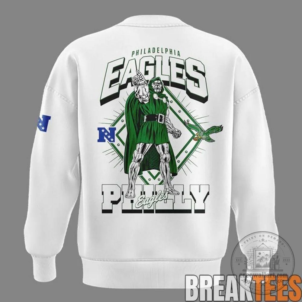Philadelphia Eagles Doctor Doom Disney Fan Draft 2026 White Sweatshirt 5 Philadelphia Eagles Doctor Doom Disney Fan Draft 2026 White Sweatshirt