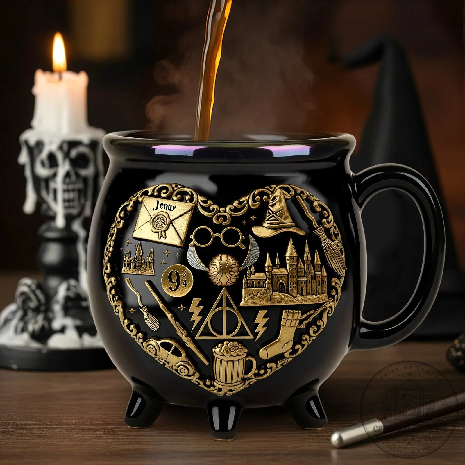 Harry Potter Cauldron Coffee Mug, Hogwarts Wizarding World Ceramic Cup