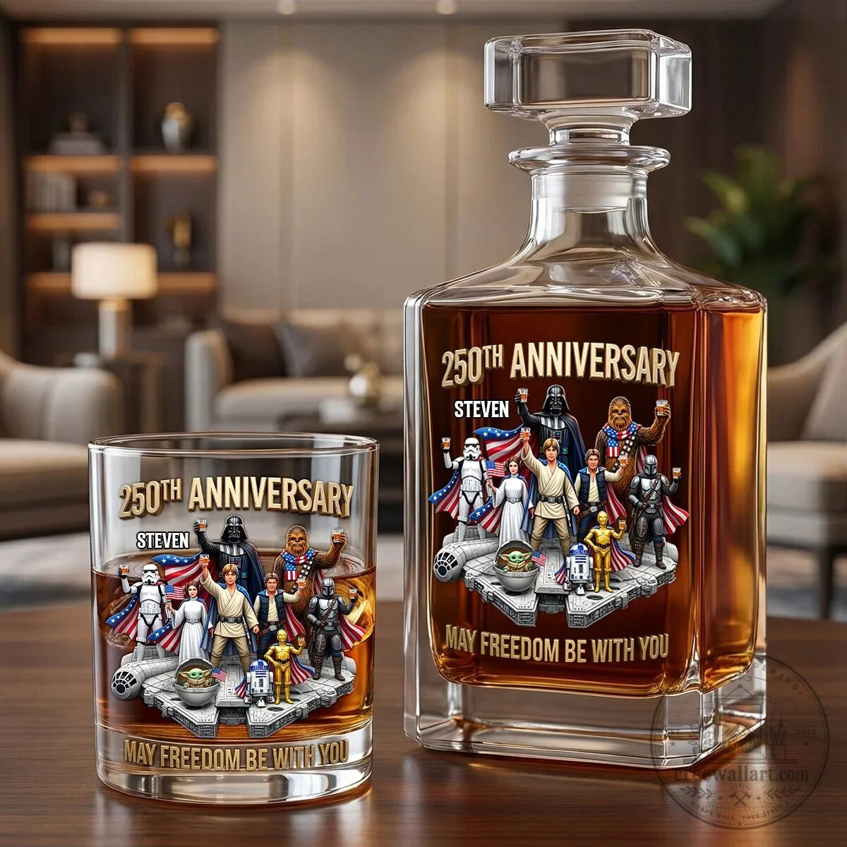 Star Wars 250th Anniversary May Freedom Be With You Decanter Set