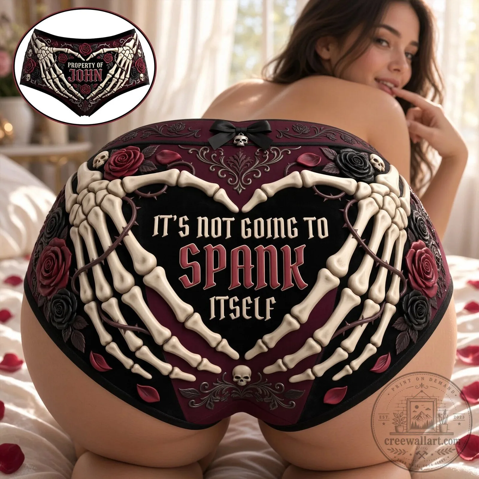 Funny Skeleton Hands Spank Itself Women's Briefs