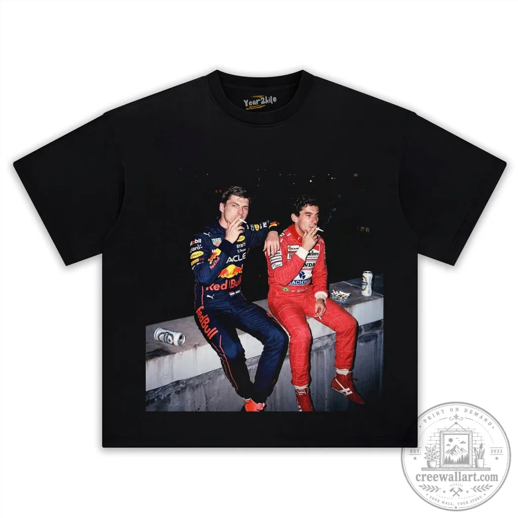 Max Verstappen F1 and Ayrton Senna Formula 1 Racing Legends T-Shirt Max Verstappen F1 and Ayrton Senna Formula 1 Racing Legends T-Shirt