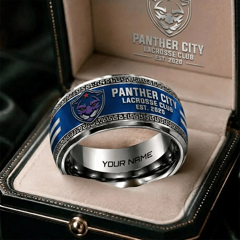 Panther City Lacrosse Club Personalized Engraved Ring for Men and Women