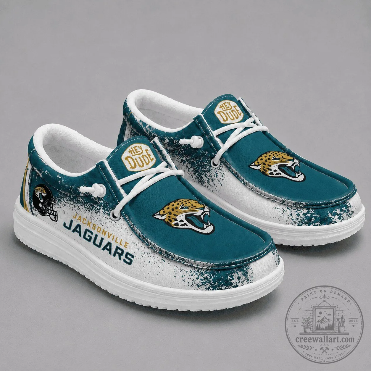 Jacksonville Jaguars Football Team Logo White Loafer Shoes