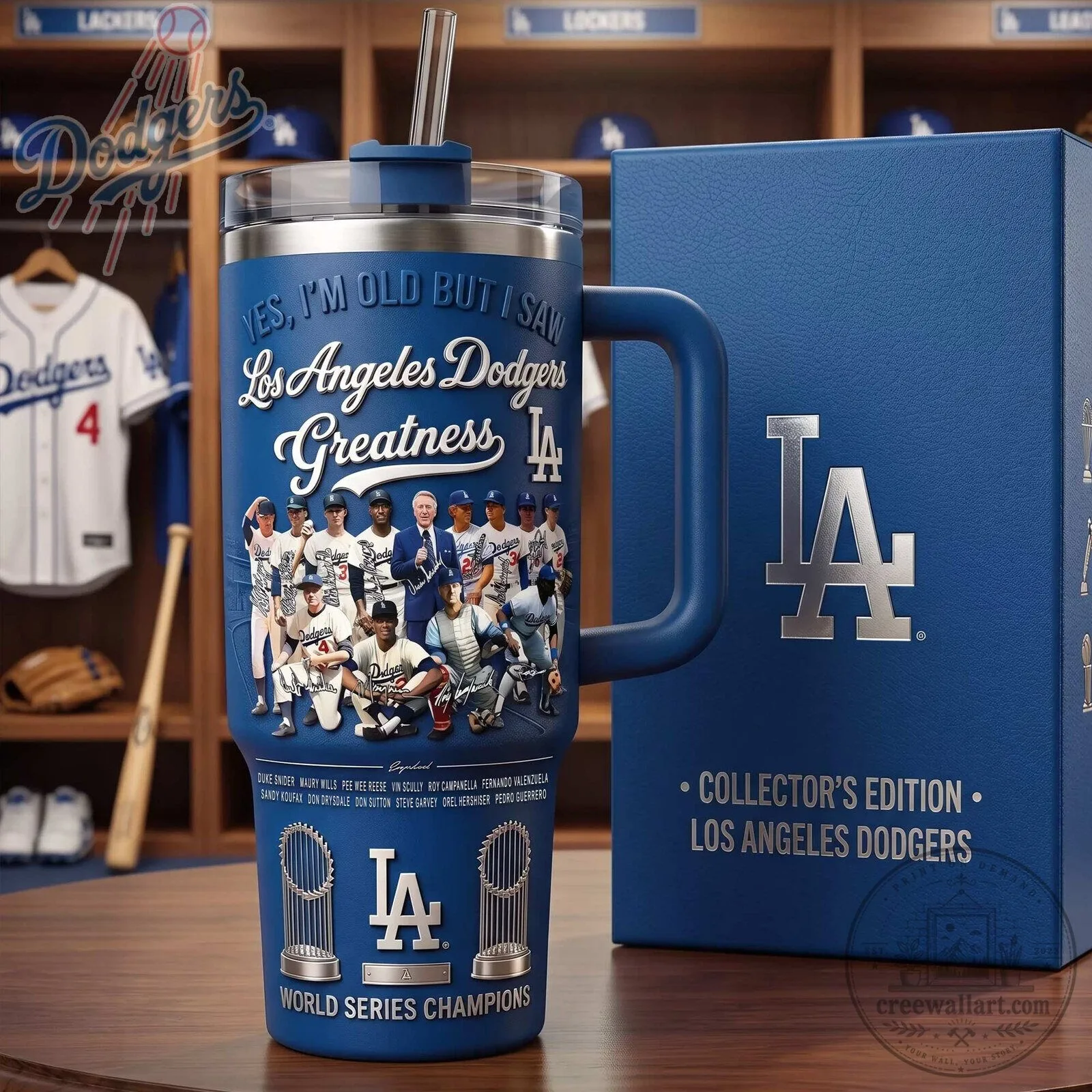 Los Angeles Dodgers Baseball Team World Series Champions Tumbler