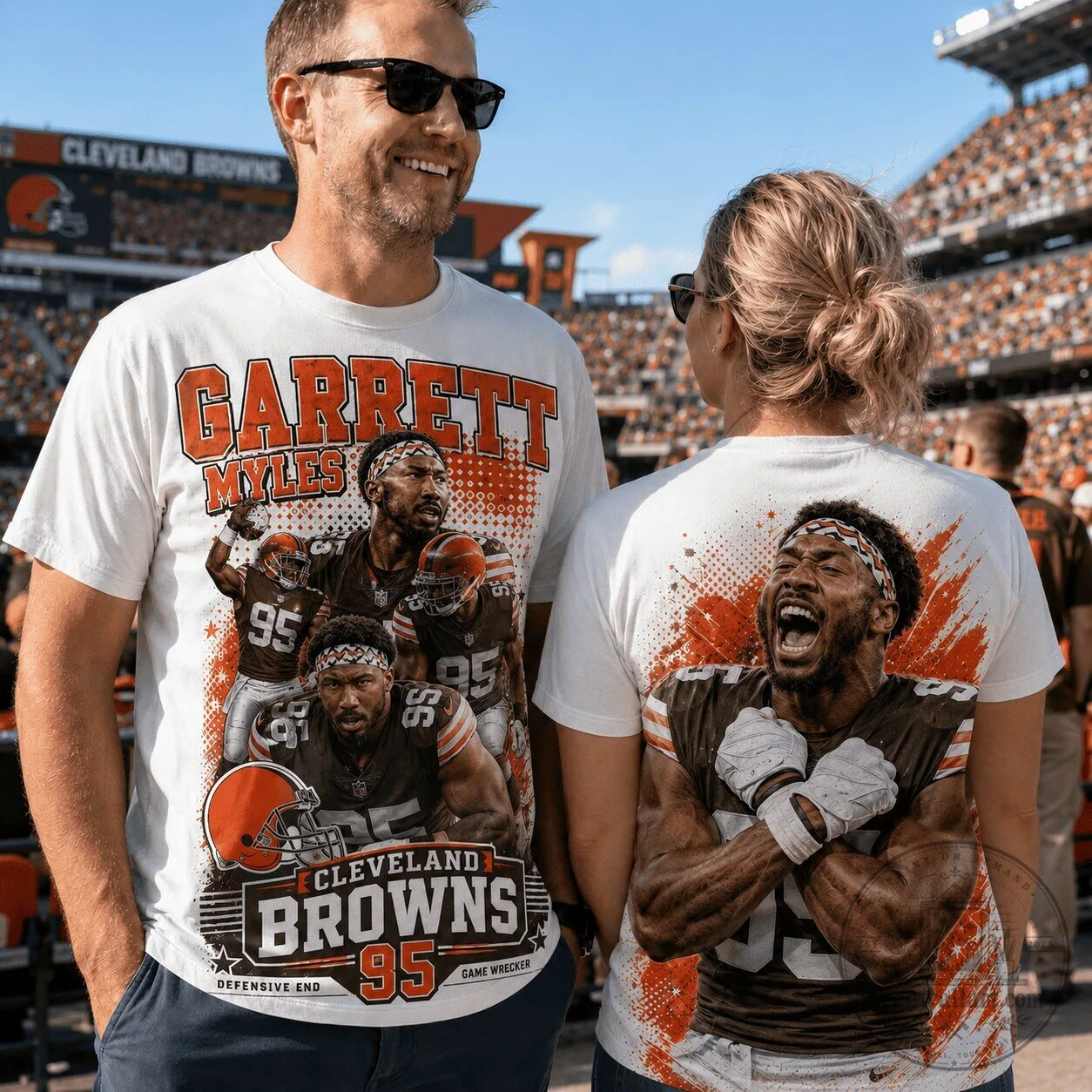 Cleveland Browns Football Myles Garrett Defensive End Game Wrecker T-Shirt