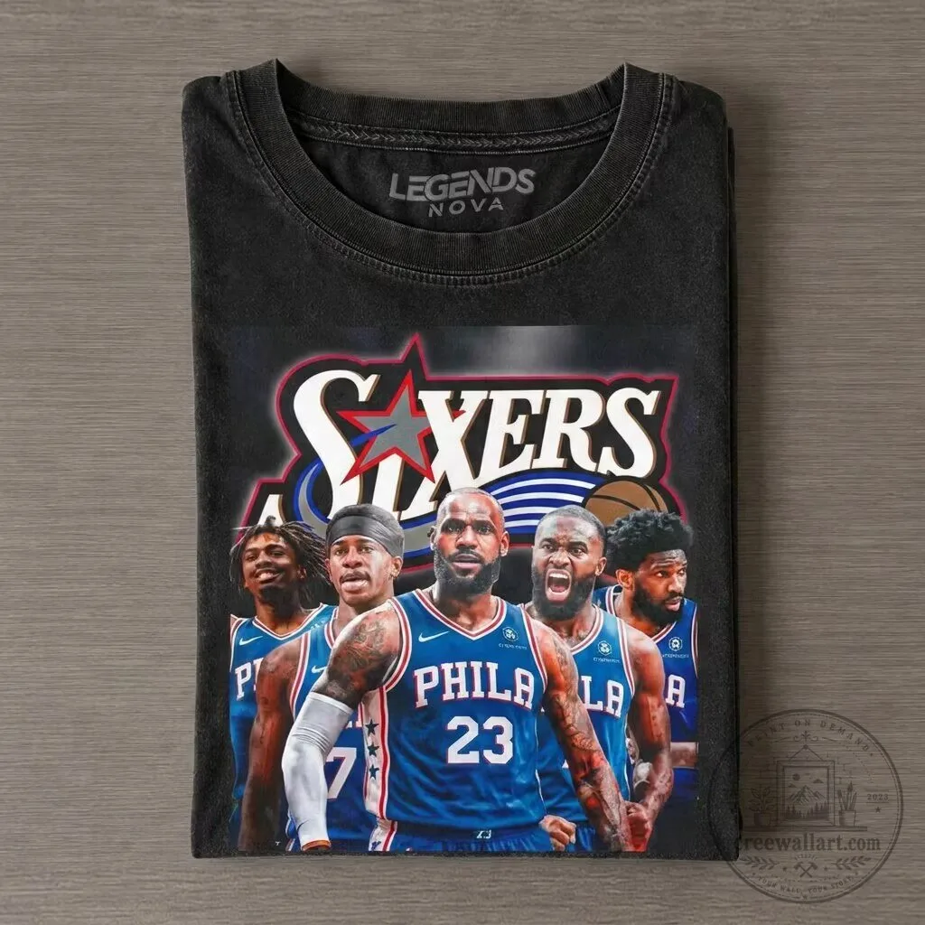 Philadelphia 76ers Basketball Team Legends Graphic T-Shirt