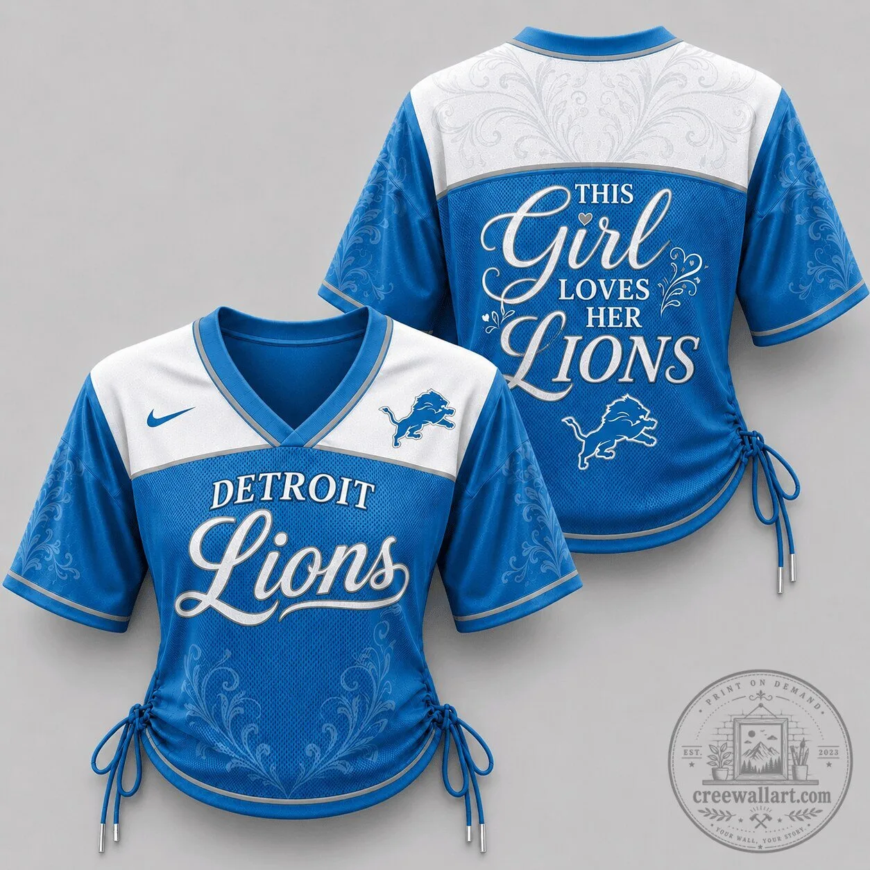 Detroit Lions This Girl Loves Her Lions Women's Game Day Football Jersey