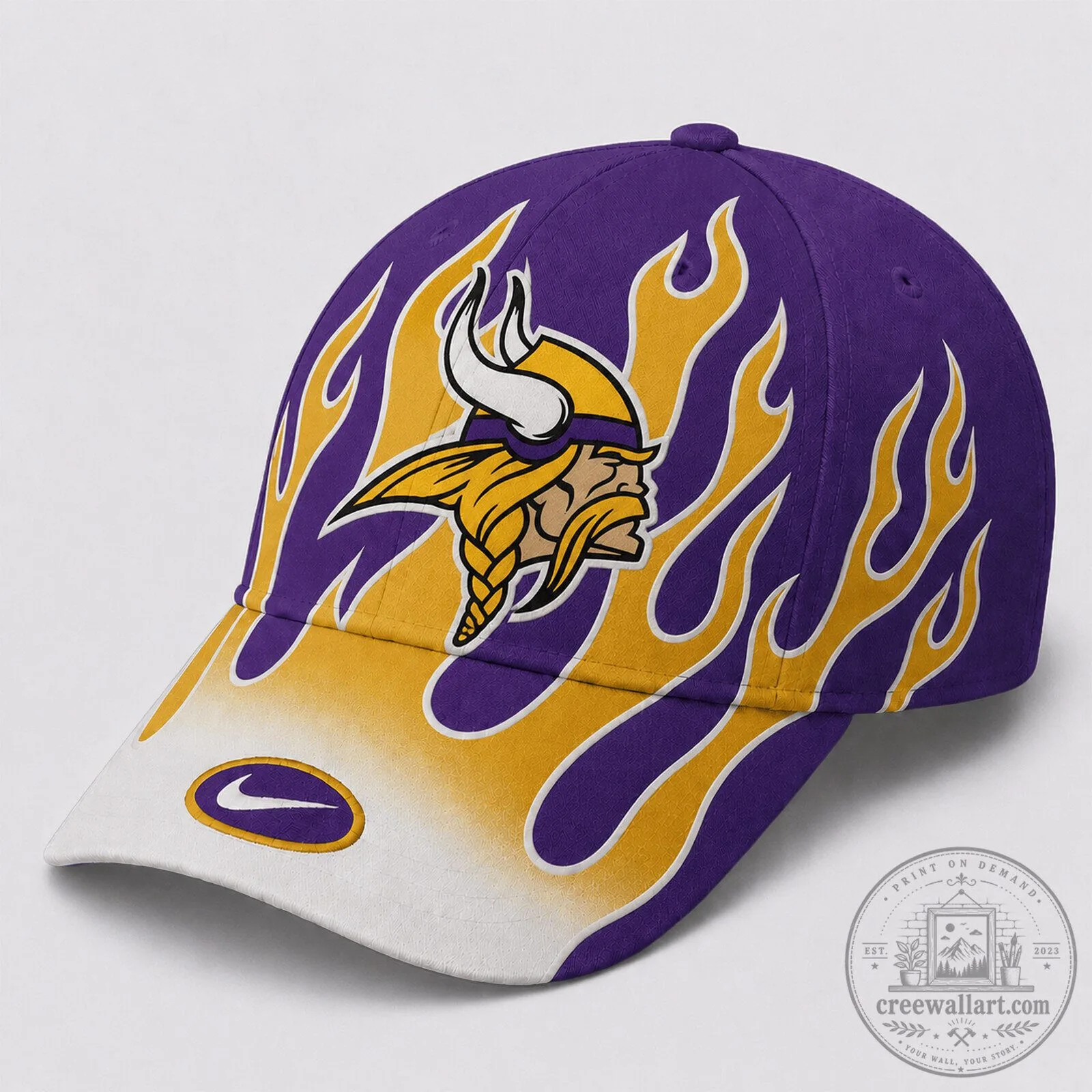 Minnesota Vikings NFL Flame Spirit Classic Purple and Gold Baseball Cap Hat