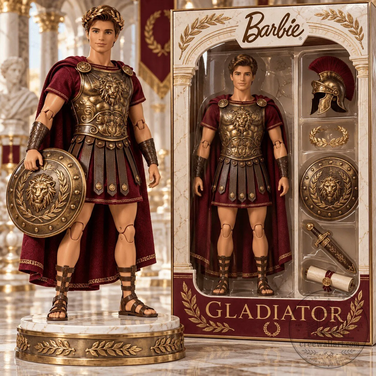 Barbie Ken Doll Gladiator Roman Emperor Collectible Action Figure