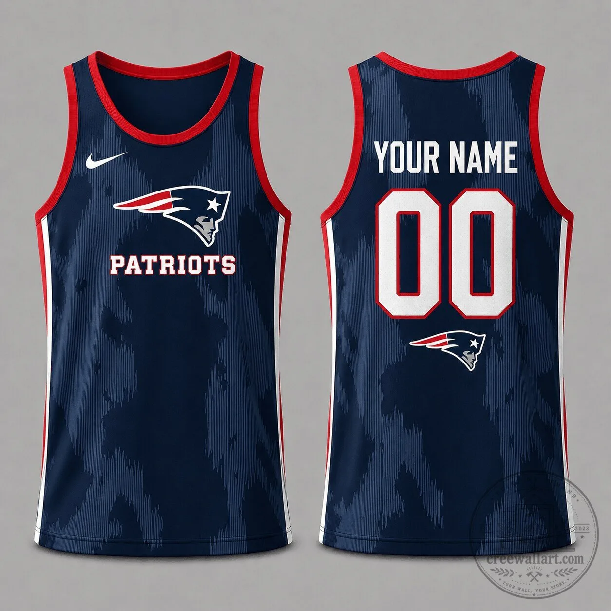 New England Patriots NFL Personalized Athletic Tank Top