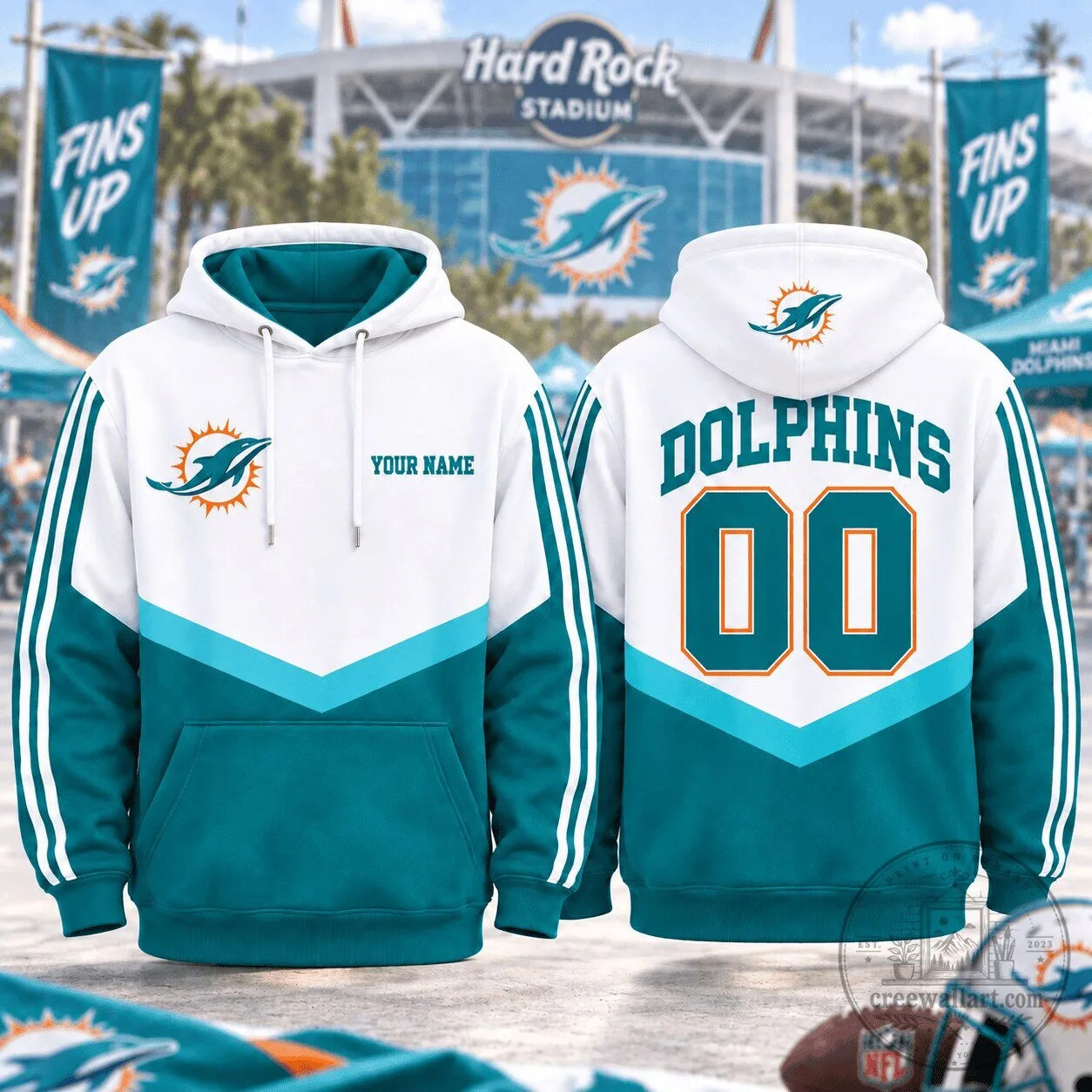Miami Dolphins Personalized Game Day Hoodie