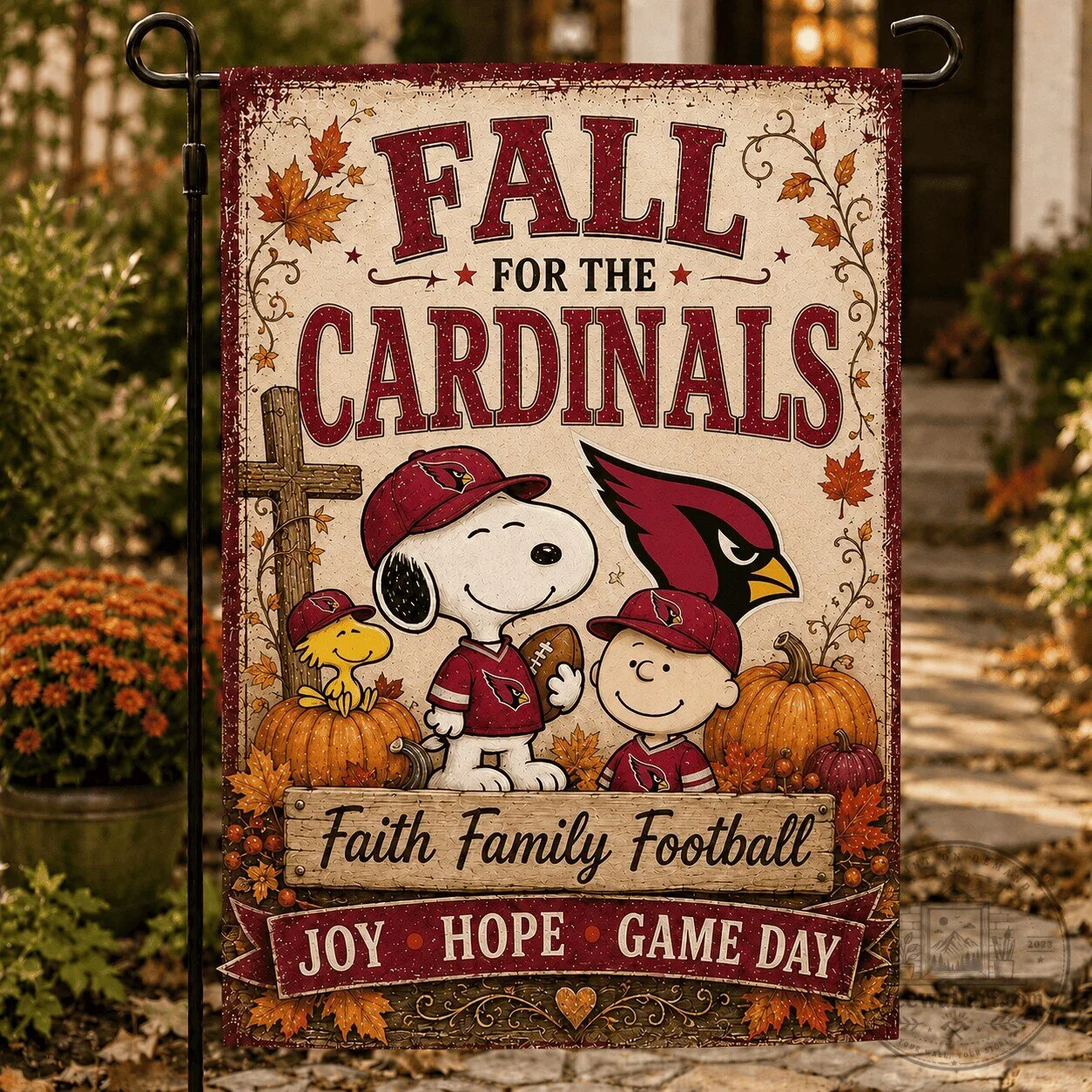 Arizona Cardinals Fall For The Cardinals Faith Family Football Garden Flag