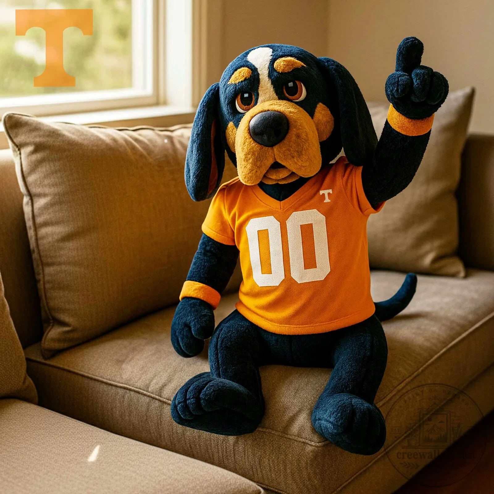 Tennessee Volunteers Smokey Mascot Plush Pillow