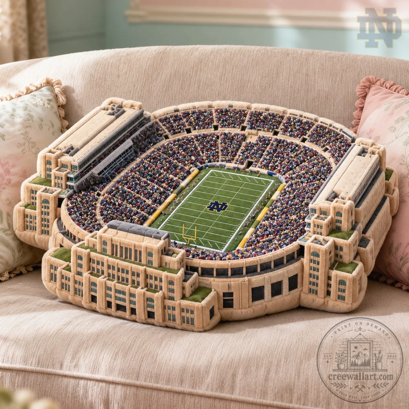 Notre Dame Fighting Irish Football Stadium Replica Plush Pillow