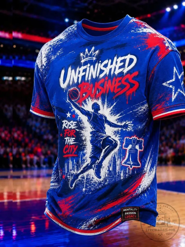 Unfinished Business Basketball Fan Shirt, Rise For The City Graphic T-Shirt