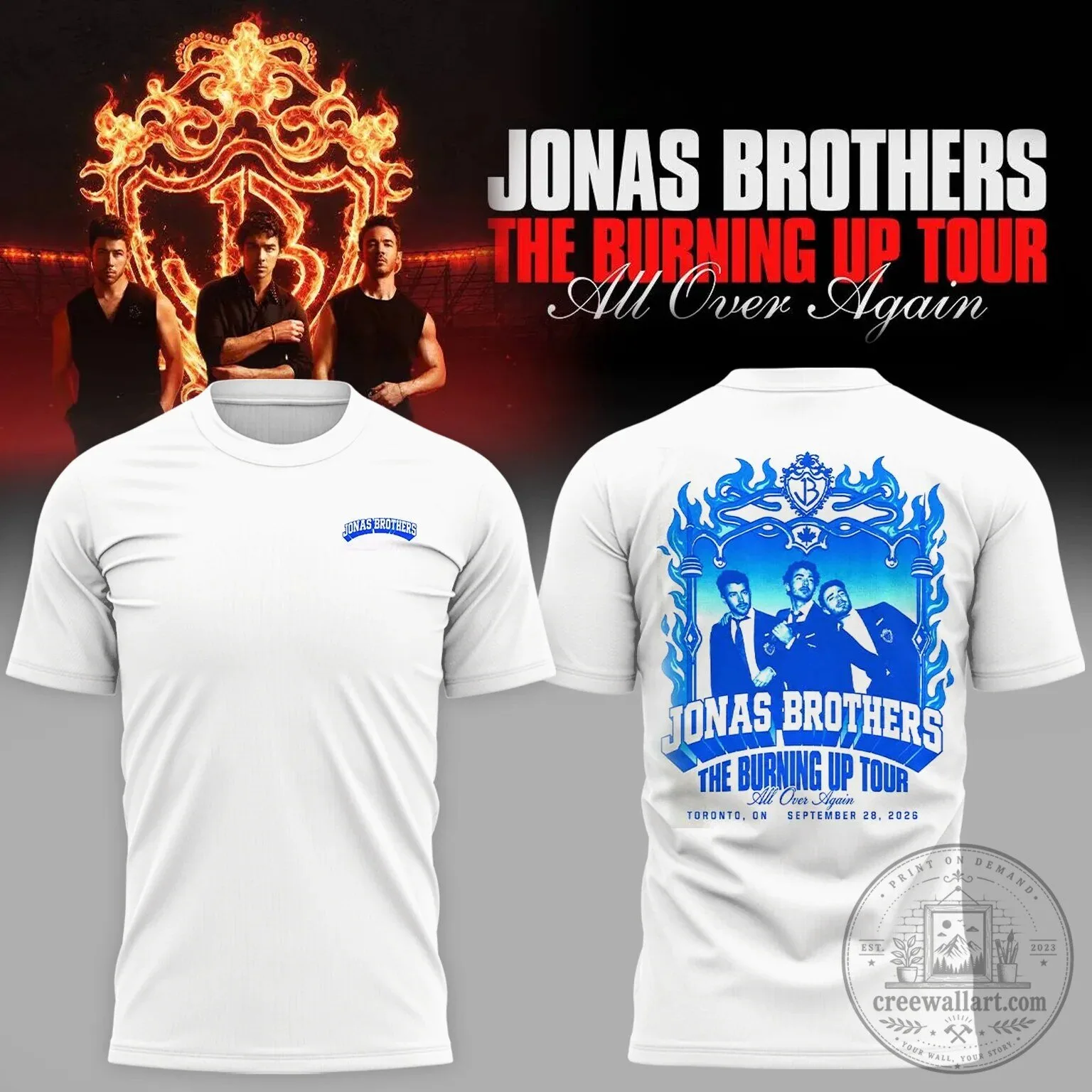 Toronto Concert Tee for Jonas Brothers' Burning Up Tour Again