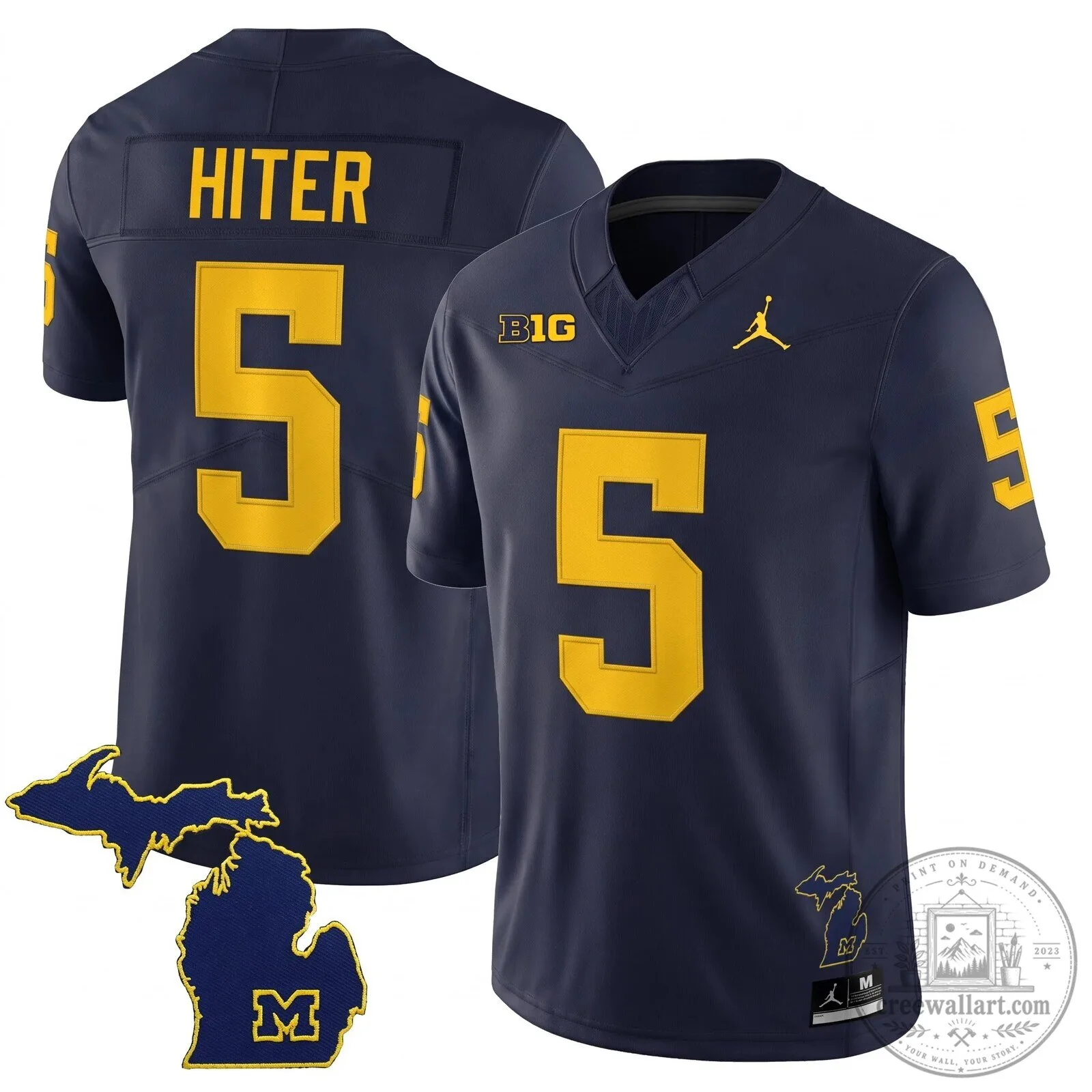 Michigan Wolverines Number 5 Navy Blue College Football Jersey