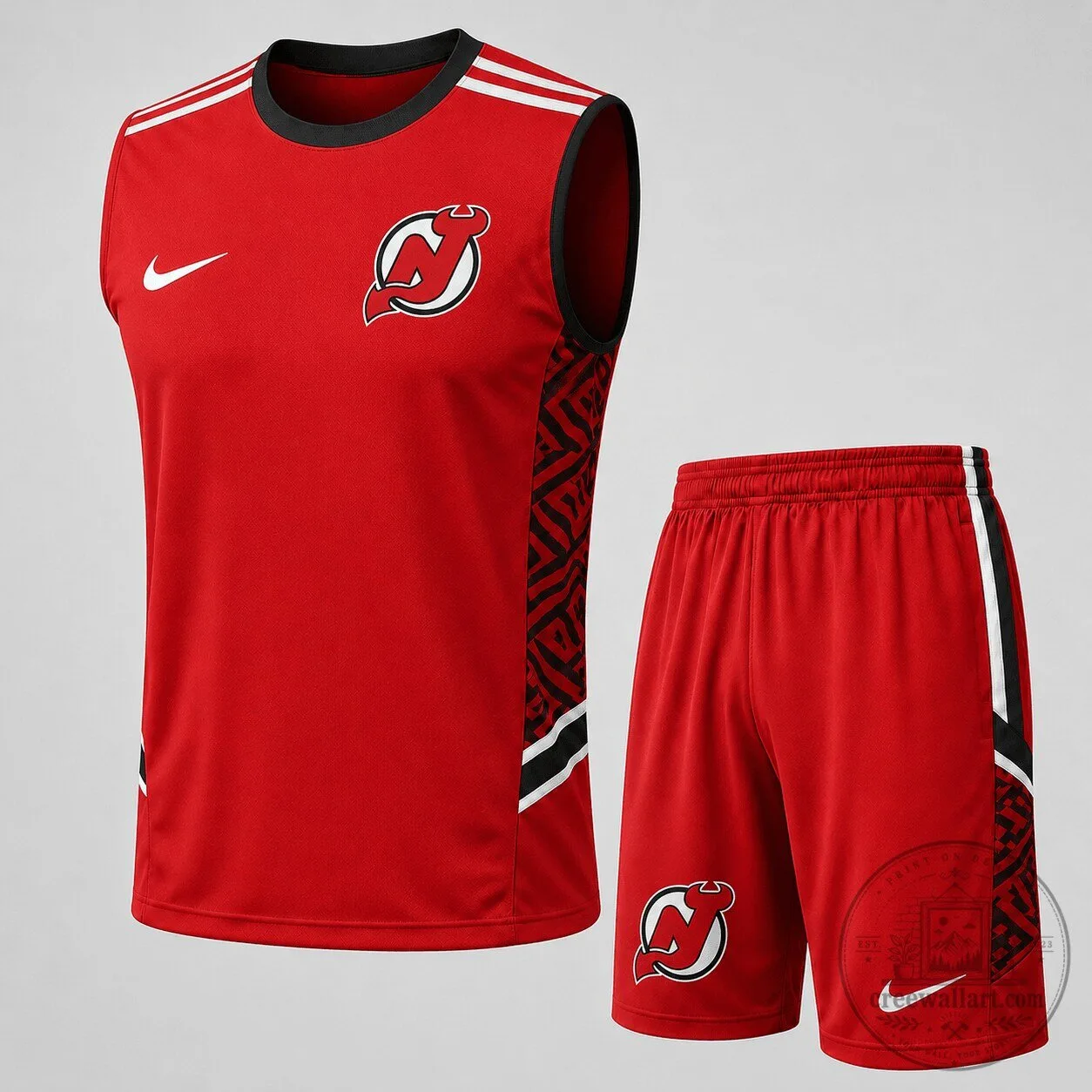 New Jersey Devils Tribal Edge Tank Top and Shorts Set
