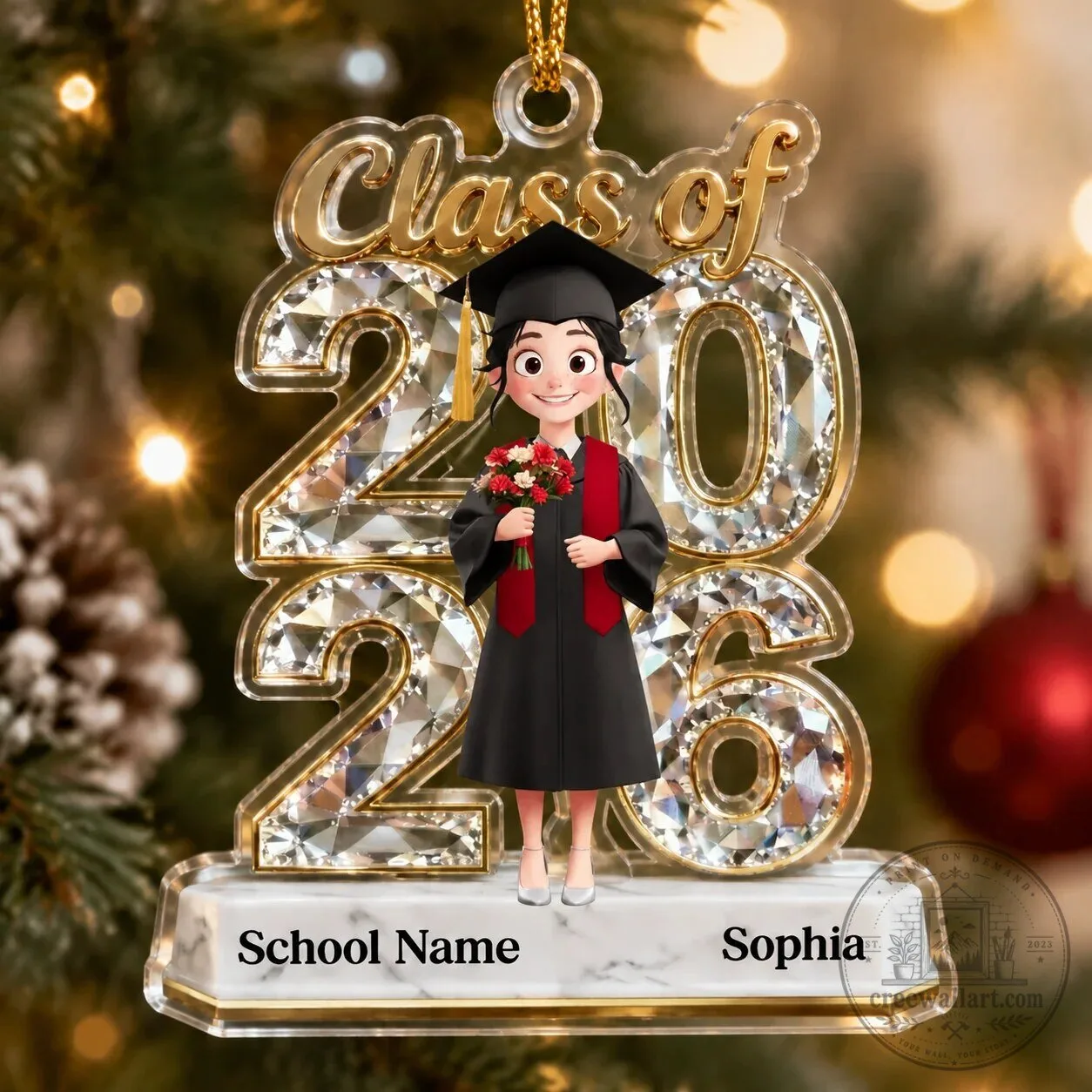 Class of 2026 Graduation Girl Personalized Acrylic Ornament